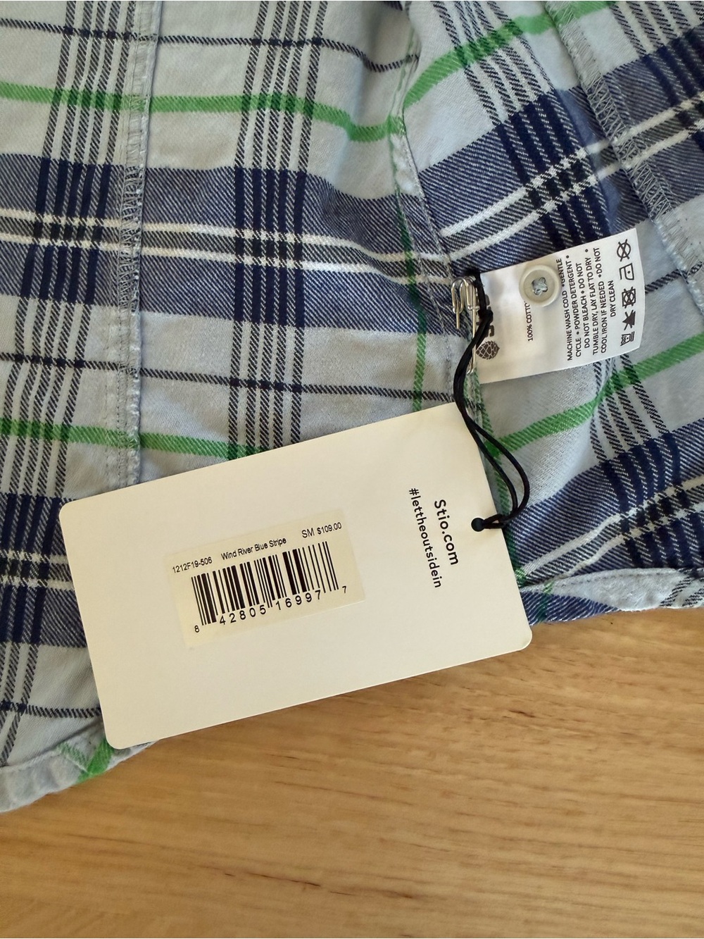 Stio Womens Flannel Shirt Wind River Blue Stripe - Picture 4 of 4